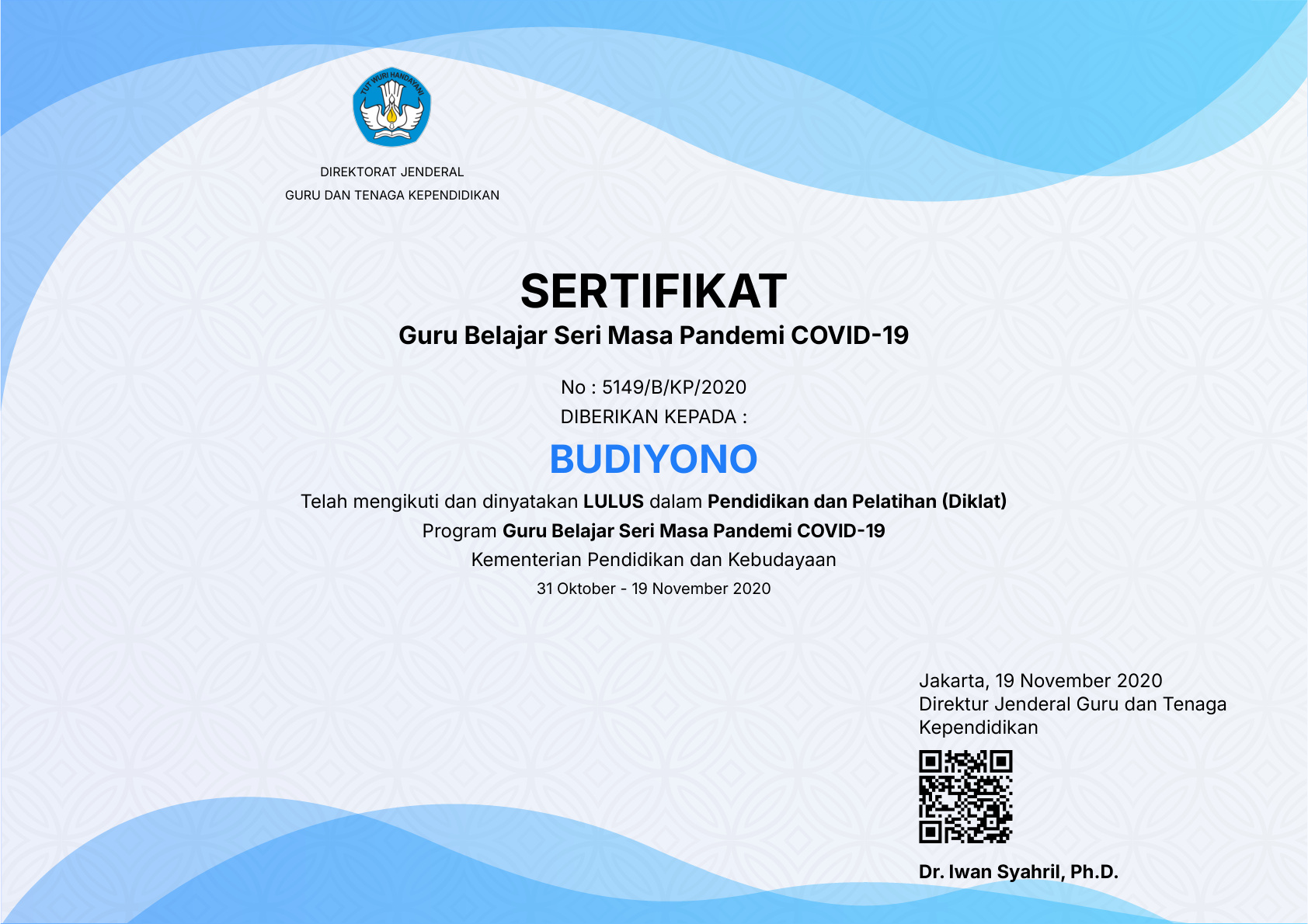 Sertifikat Pendidikan dan Pelatihan